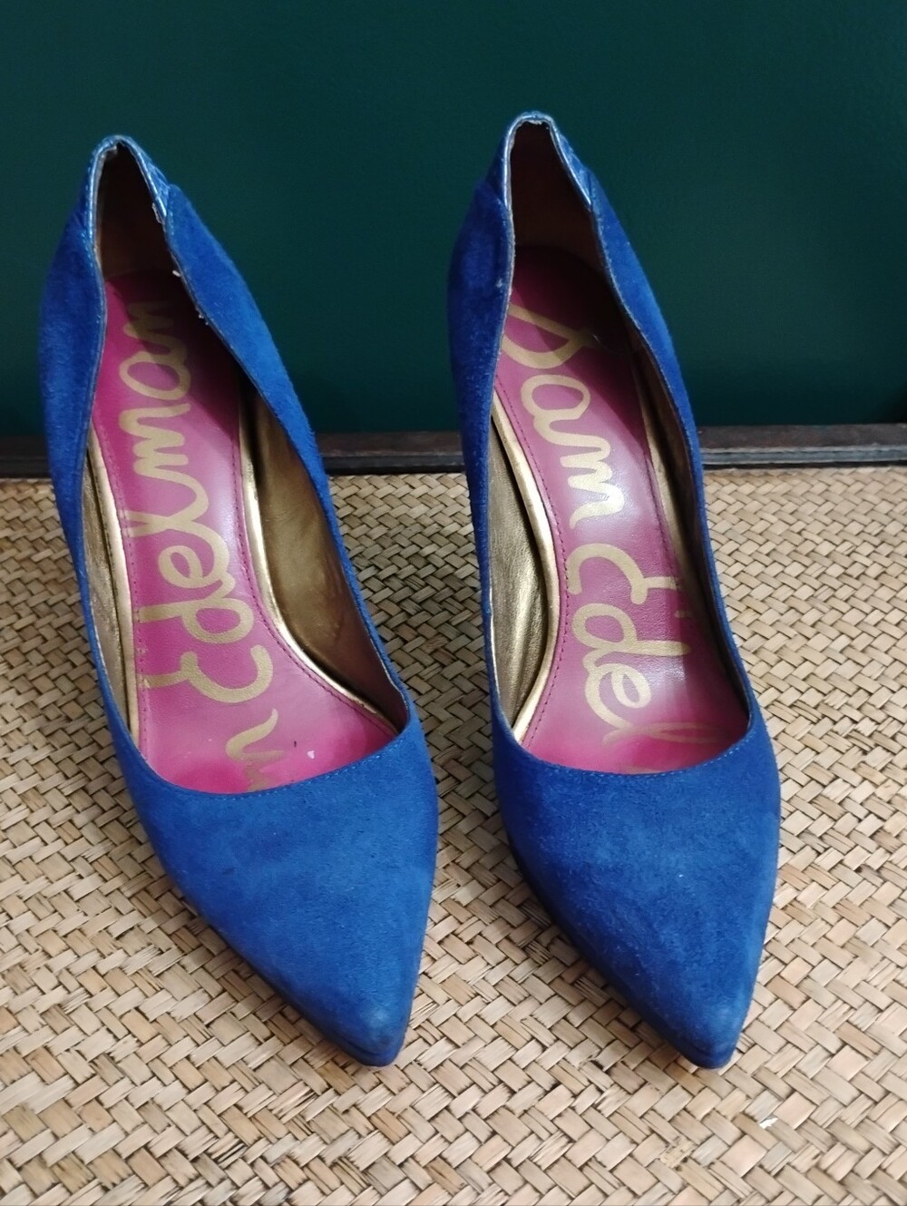 Sam Edelman Celia Mazarine Blue Suede Pumps Sz 10 - Picture 2 of 11